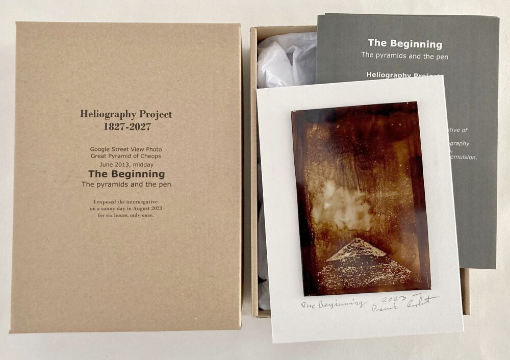 The Beginning, the Pyramids and the pen. Heliography Project 1827-2027