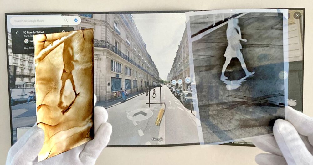 The woman with a phone, Paris, May 2023, Heliography Project 1827-2027